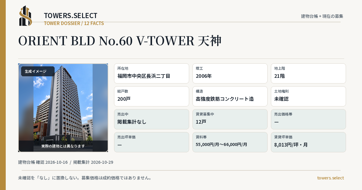 ORIENT BLD No.60 V-TOWER 天神の棟の12データカード