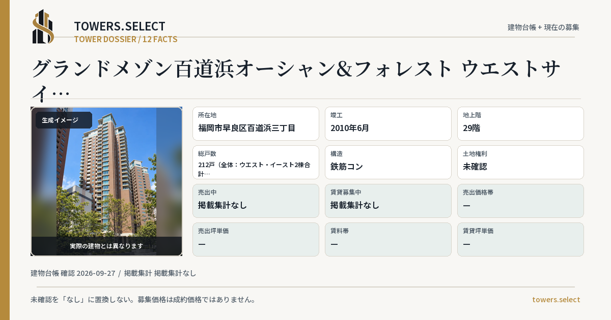 グランドメゾン百道浜オーシャン&フォレスト ウエストサイドの棟の12データカード