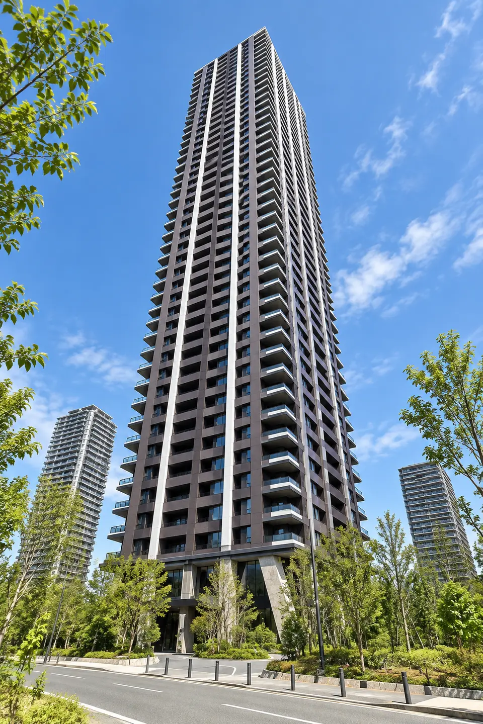 Generated illustration (not the actual building) of AI RANDO CITY OSHAN AND FORESUTO TOWER RESIDENCE WEST