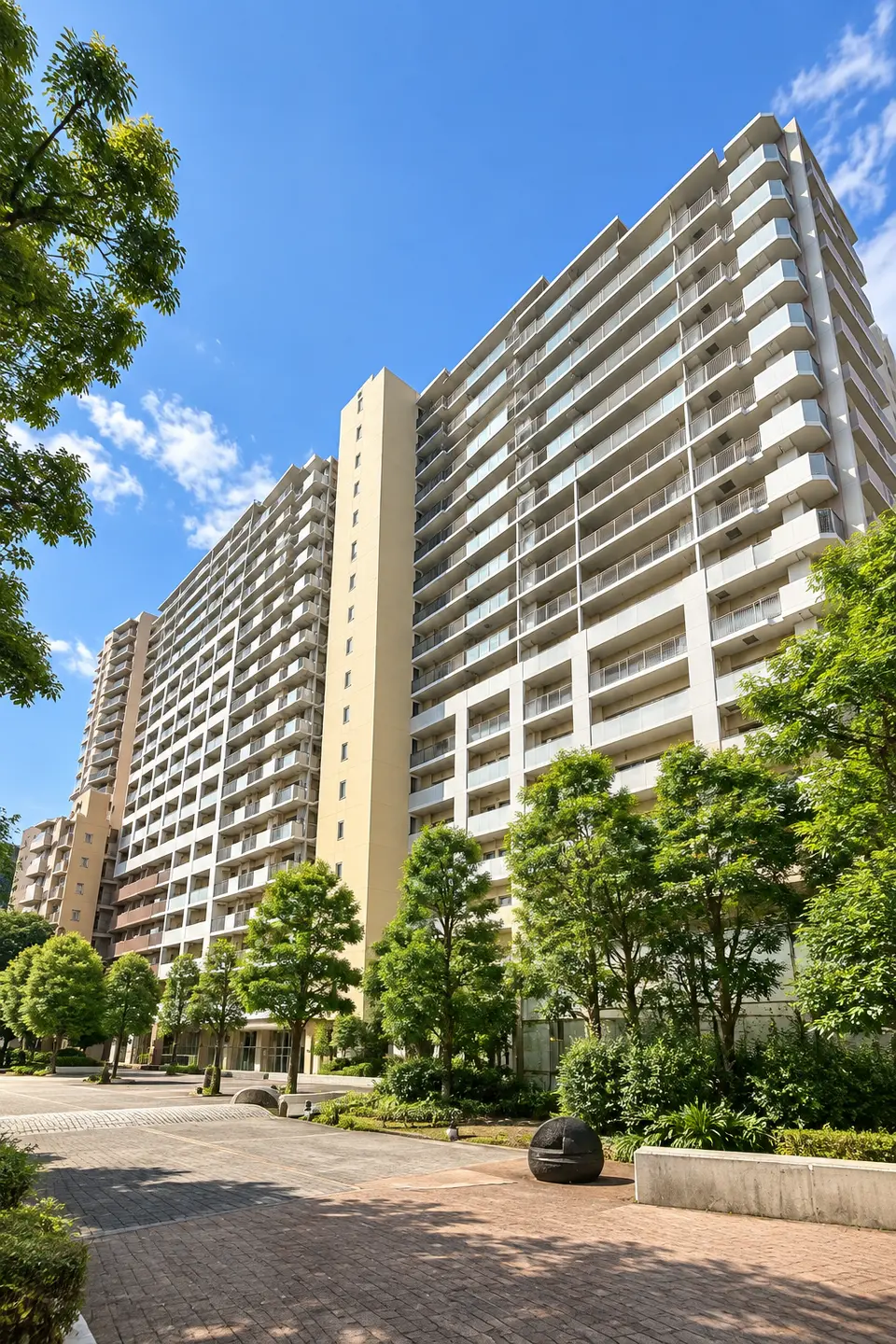 Generated illustration (not the actual building) of MIZONOKUCHI GARDEN AKUASU VIEW WINGU