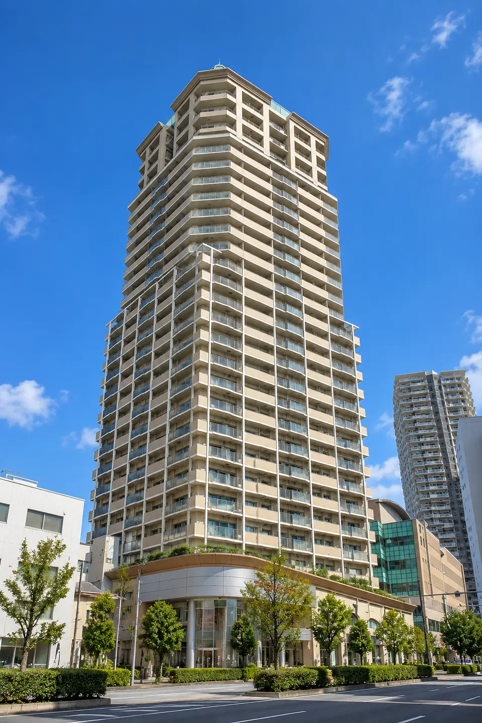 Generated illustration (not the actual building) of VIEW TOWER SUMIYOSHIKAN