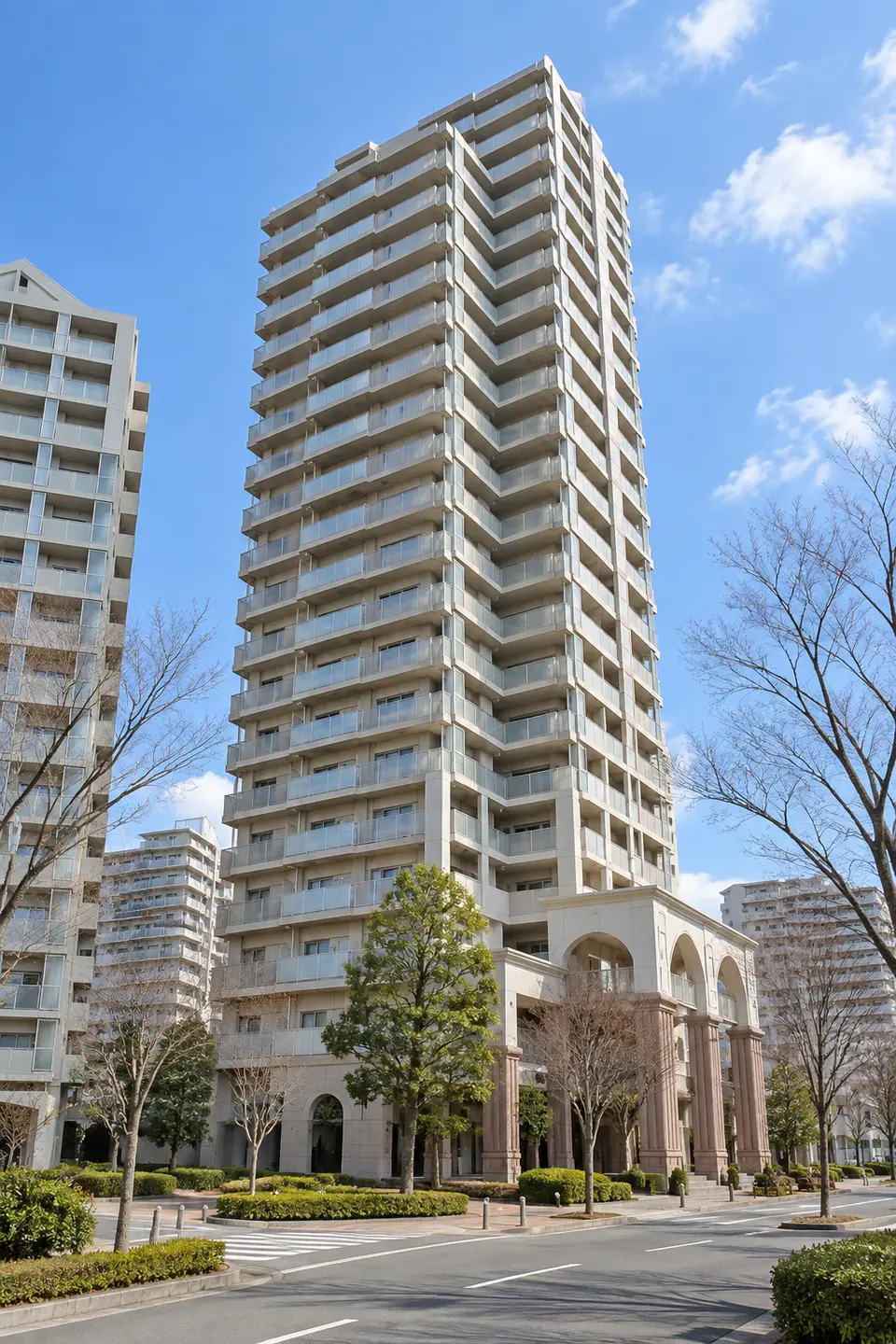 Generated illustration (not the actual building) of ERIOSEISHINMINAMI TOWER TO