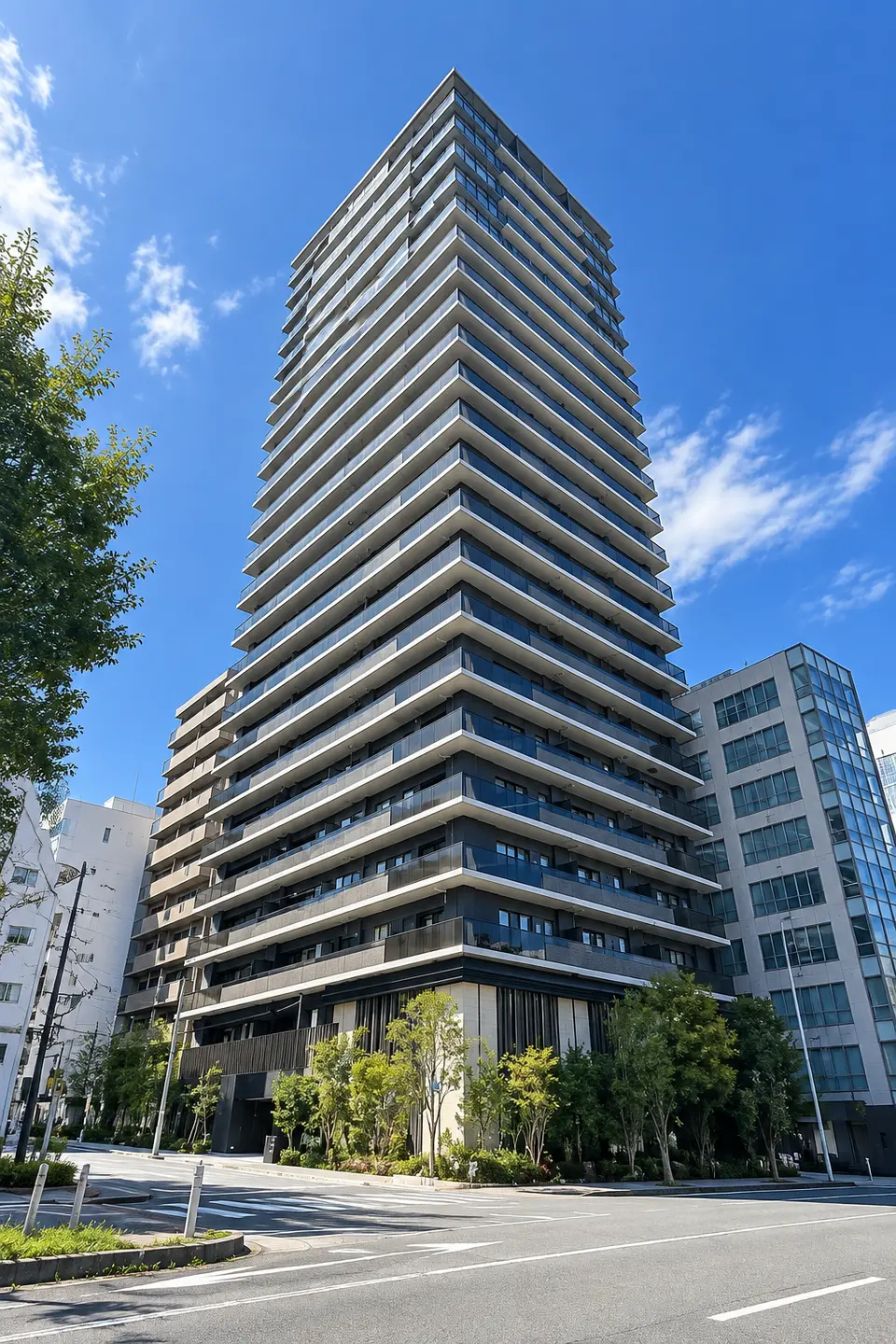 Generated illustration (not the actual building) of PROUD TOWER HISAYAODORI KOEN MINAMI