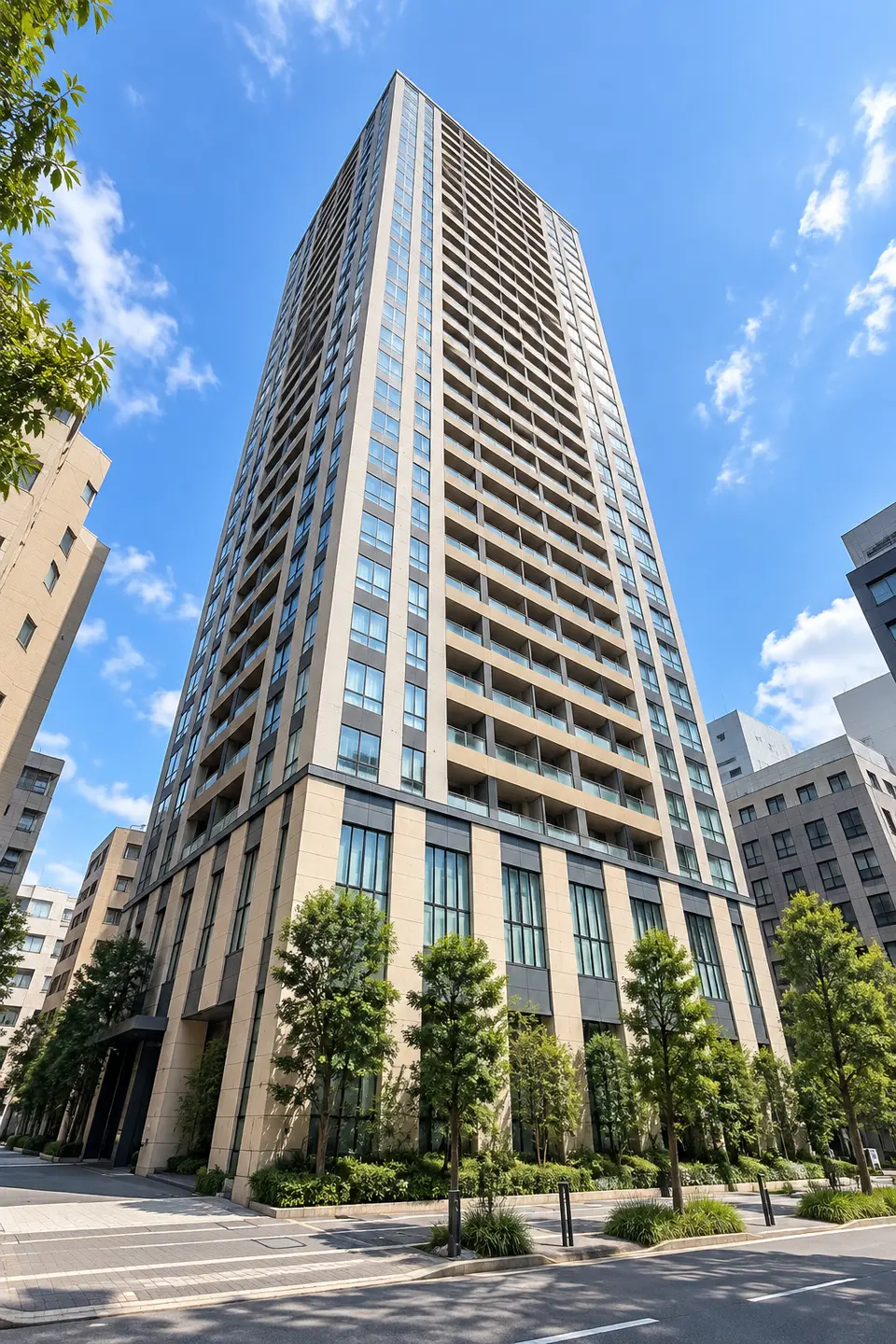 Generated illustration (not the actual building) of BRANZ TOWER OSAKABINGOMACHI