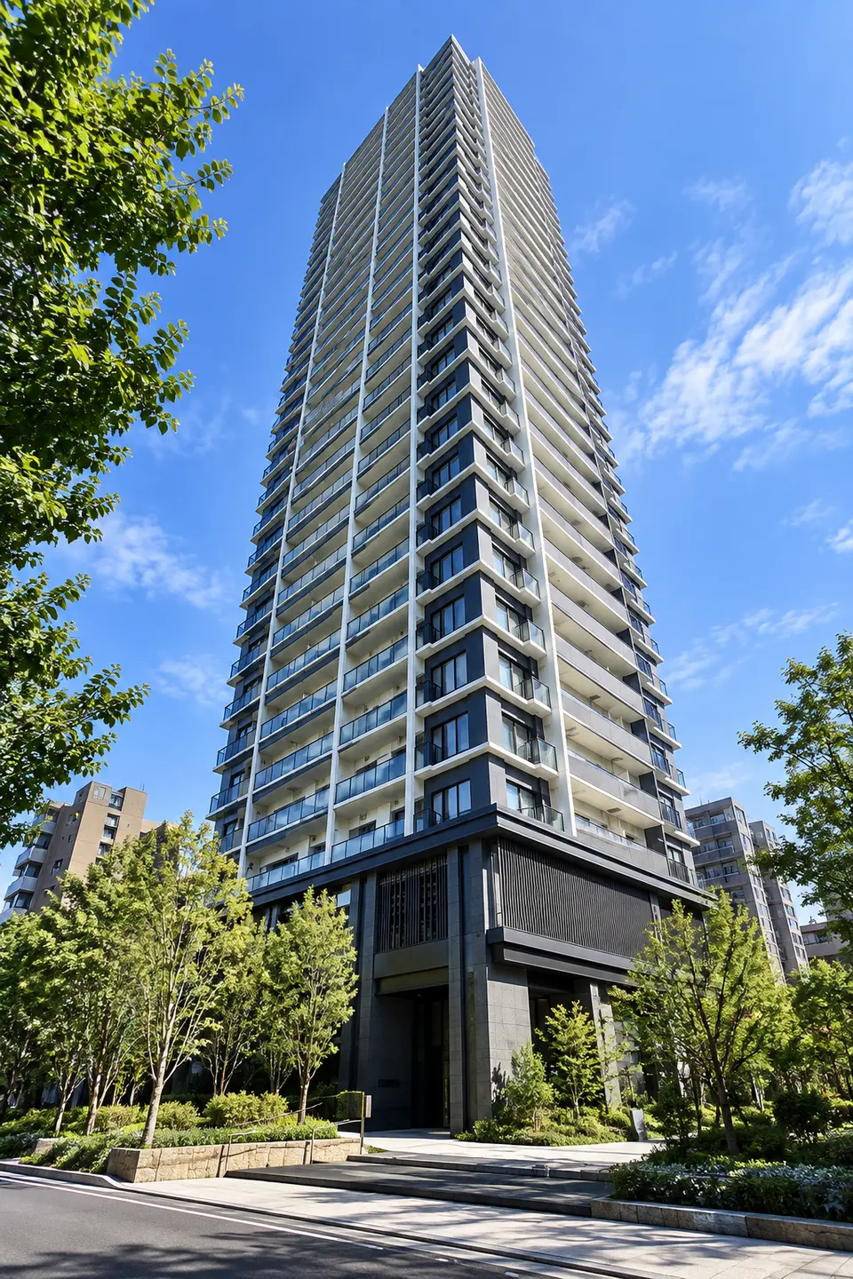 Generated illustration (not the actual building) of CIELIA OSAKAUEMACHIDAI PARK TOWER
