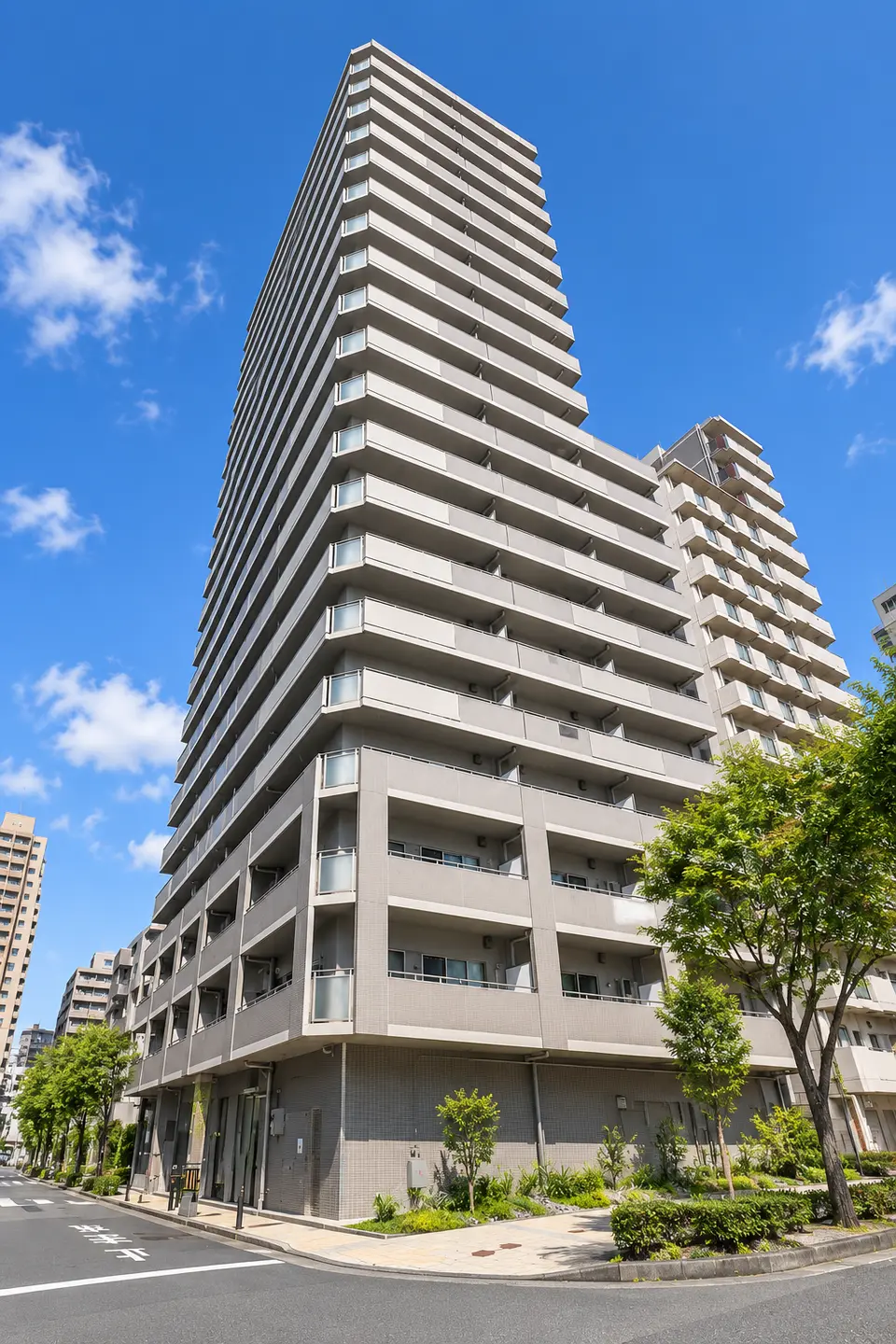 Generated illustration (not the actual building) of FAMIRU KOUZTOWER