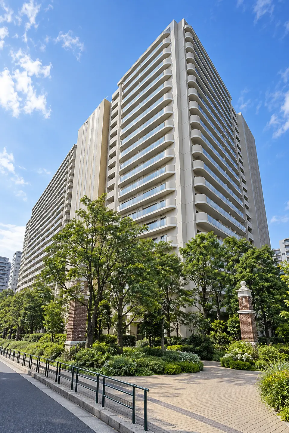Generated illustration (not the actual building) of RIBA GARDEN FUKUSHIMA KOMOREBINOKA A