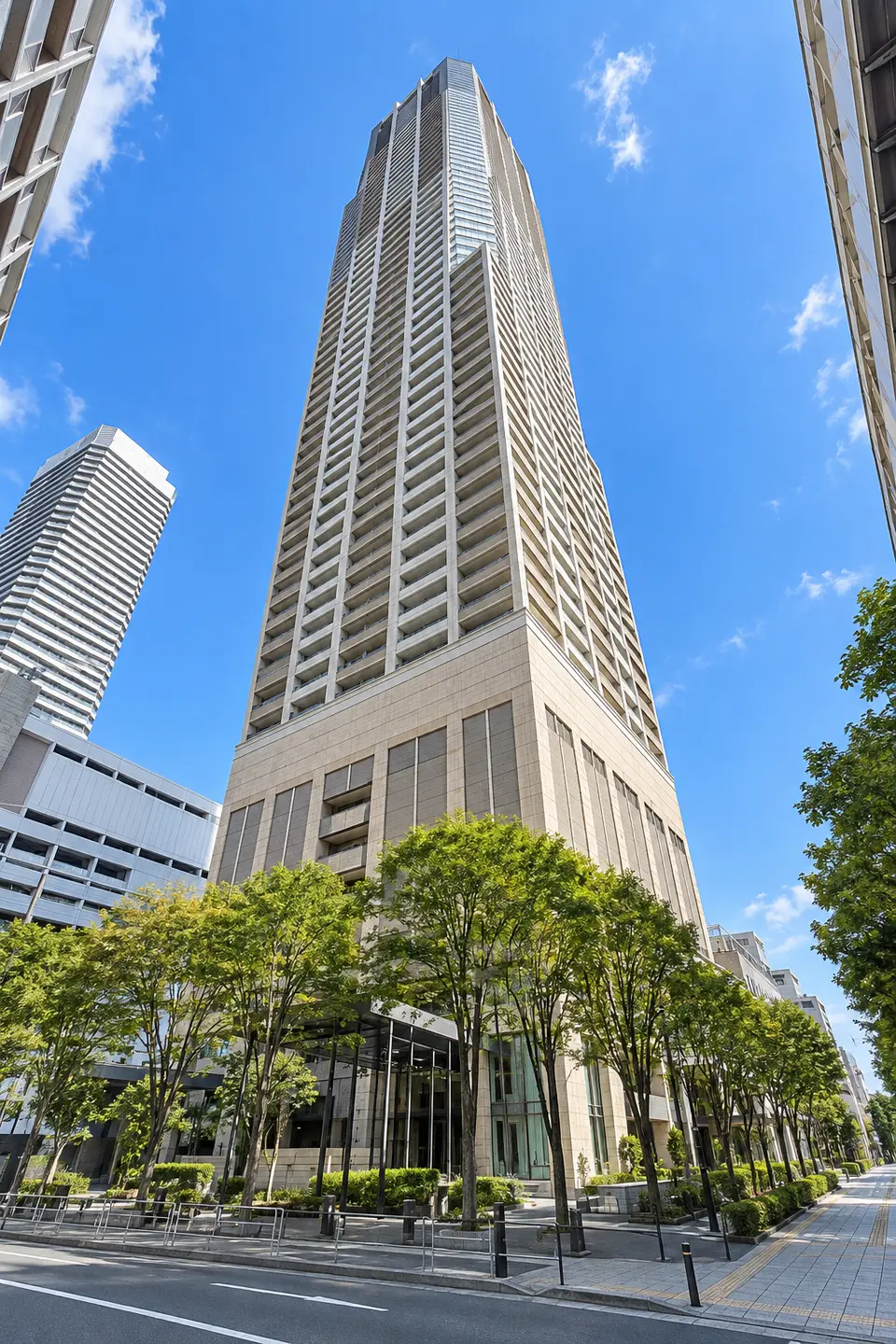 Generated illustration (not the actual building) of CROSS TOWER OSAKA BAY