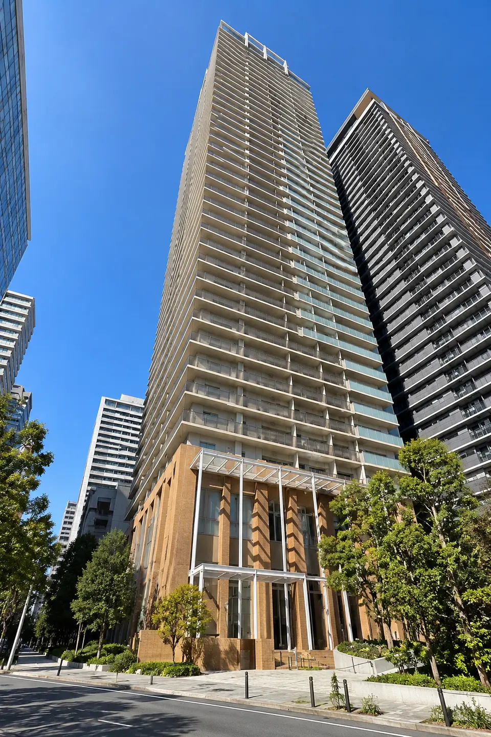 Generated illustration (not the actual building) of LAUREL TOWER NANBA
