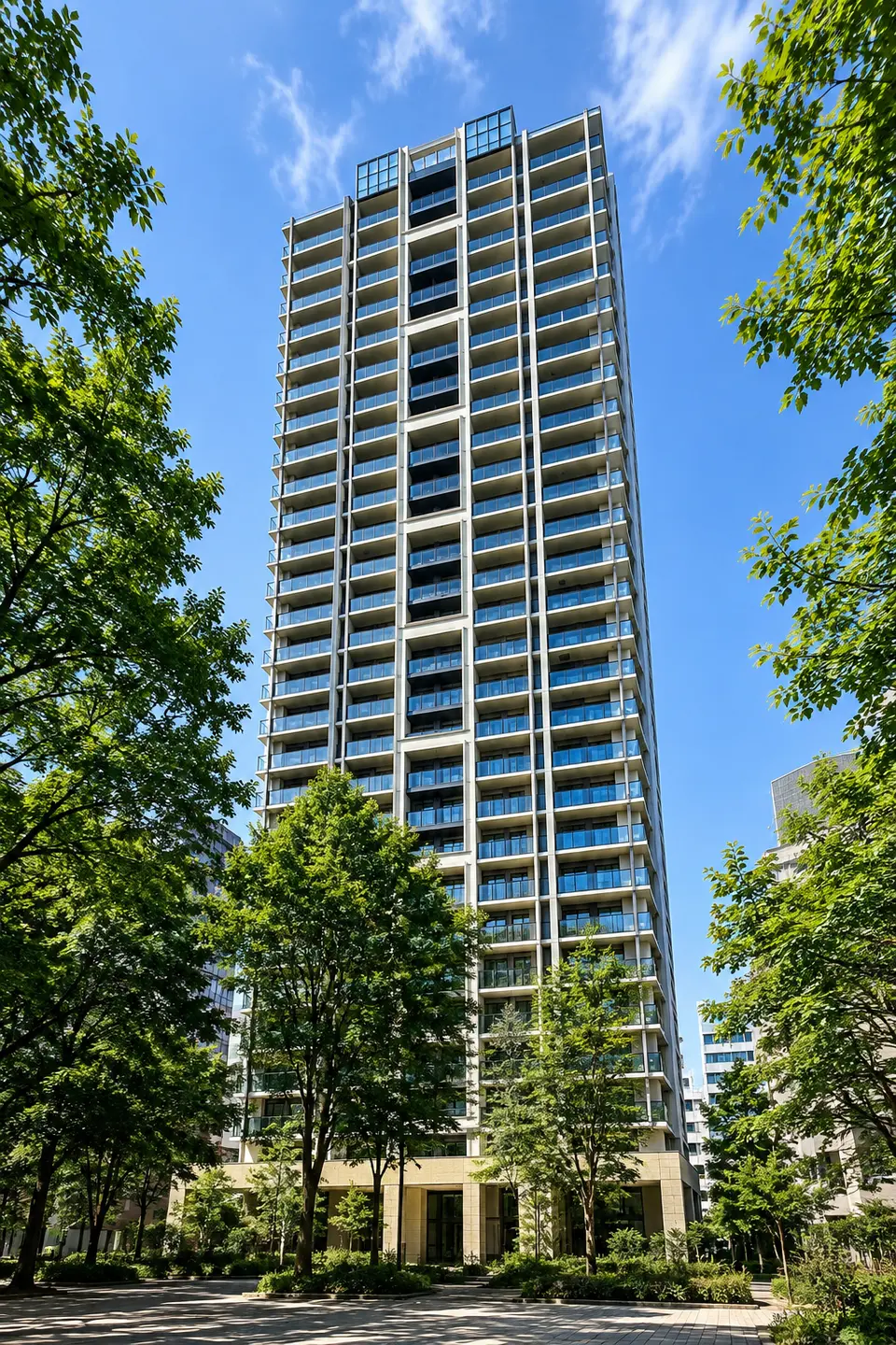 Generated illustration (not the actual building) of CITY TOWER AOBADORIICHIBANCHO