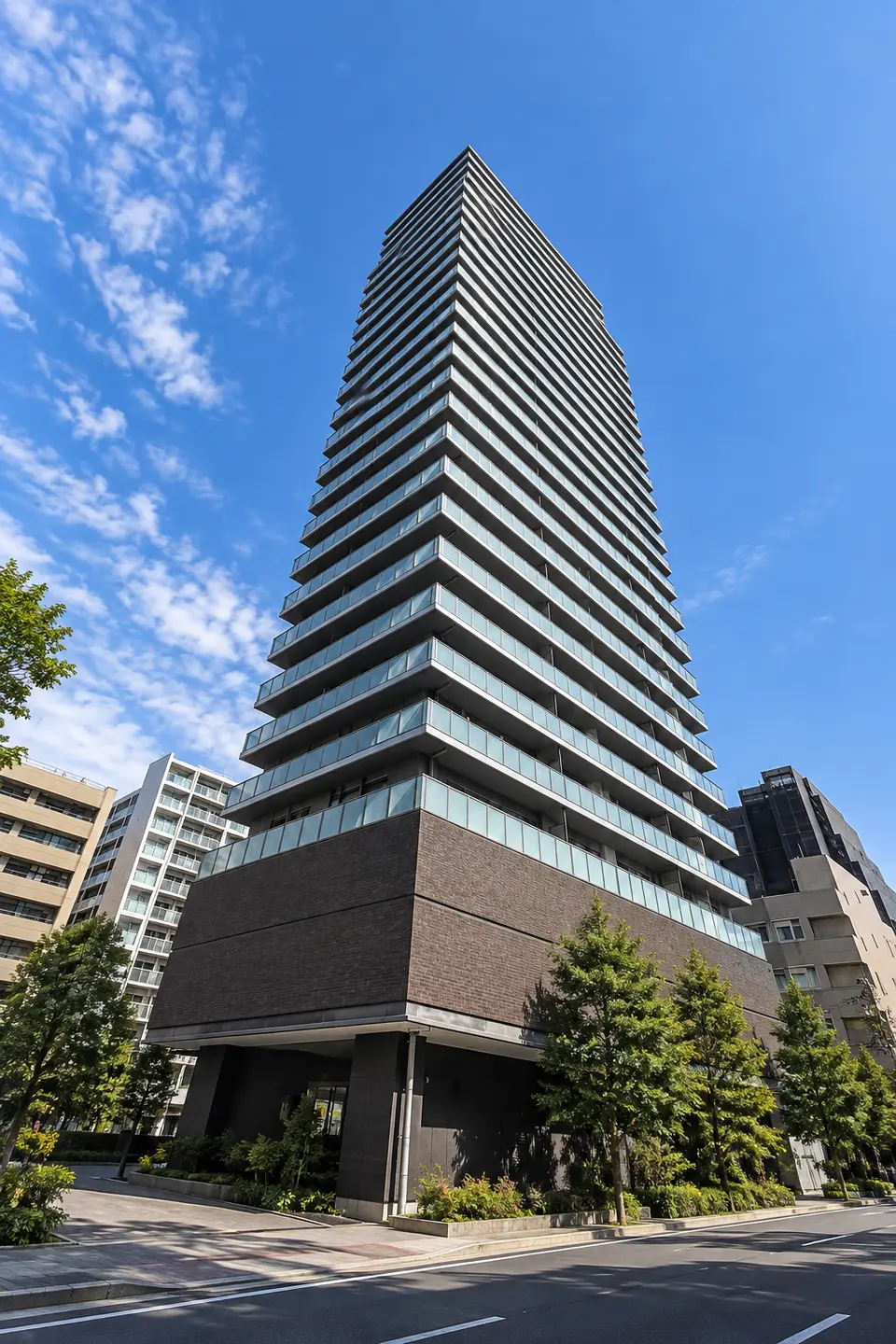 Generated illustration (not the actual building) of THE GARDEN ZUKOTODAIDORI TOWER RESIDENCE