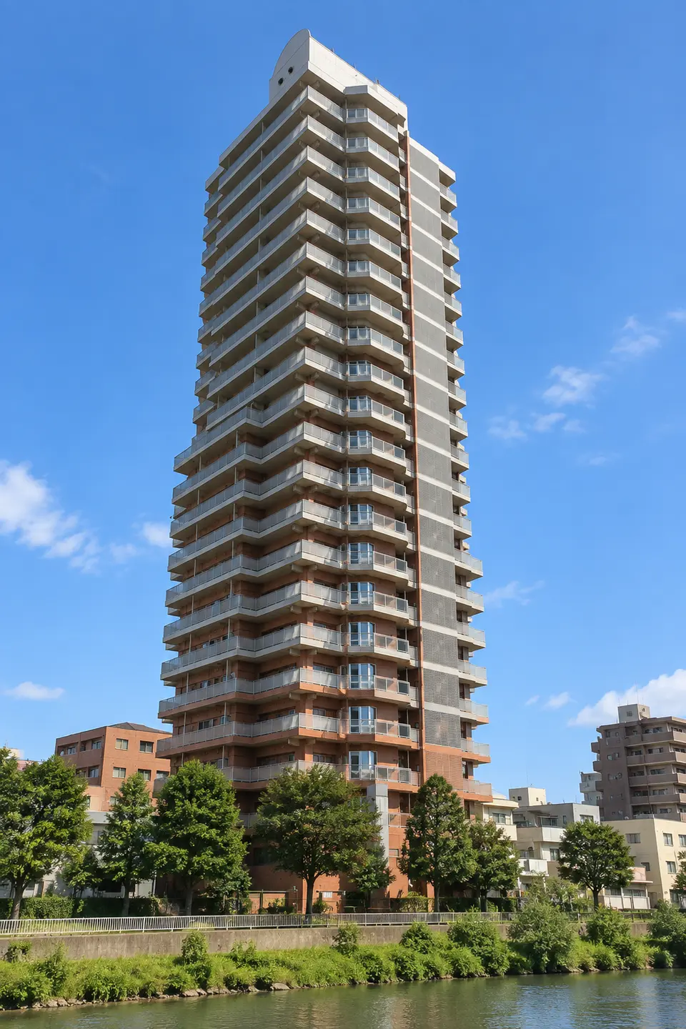 Generated illustration (not the actual building) of TWIN TOWER HIROSEGAWA SHUNPO SOUTH21
