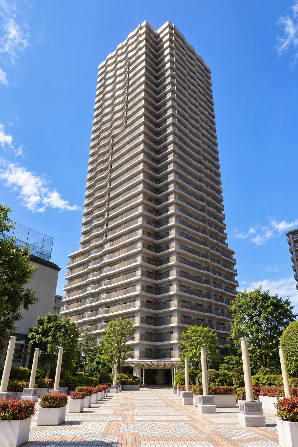 Generated illustration (not the actual building) of AKURO CITY TOWERS