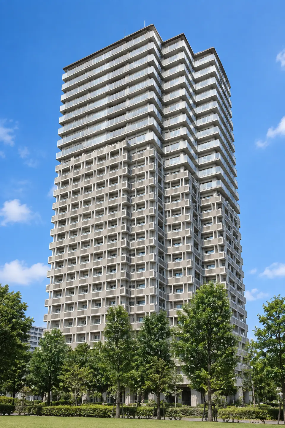 Generated illustration (not the actual building) of KURITSUMACHIYAGOCHOMEJUTAKU
