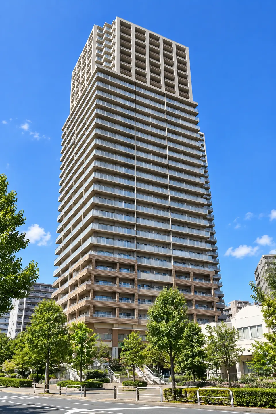 Generated illustration (not the actual building) of TOMIN TOWER MINAMISENJUYONCHOME