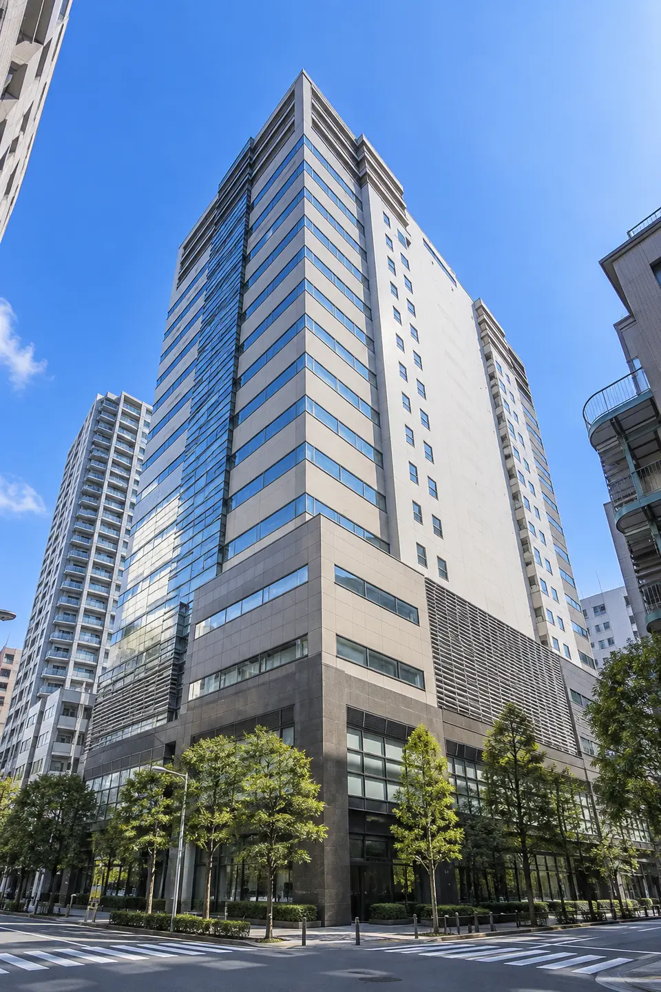 Generated illustration (not the actual building) of NIHONBASHIHAMACHO F TOWER