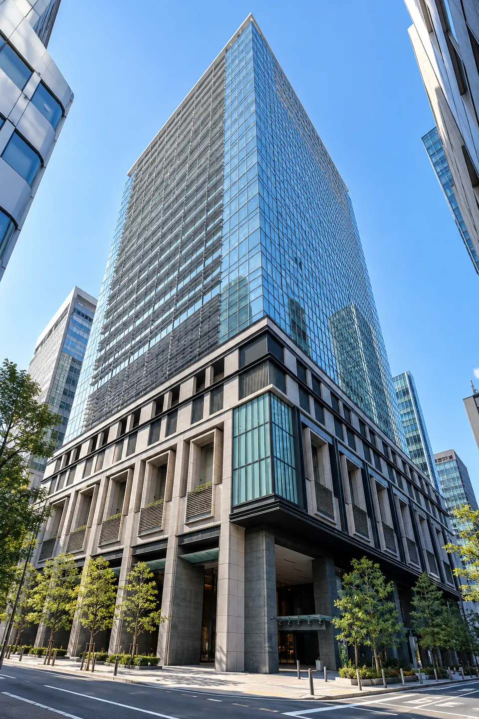 Generated illustration (not the actual building) of PARK AXIS PUREMIANIHONBASHIMUROMACHI