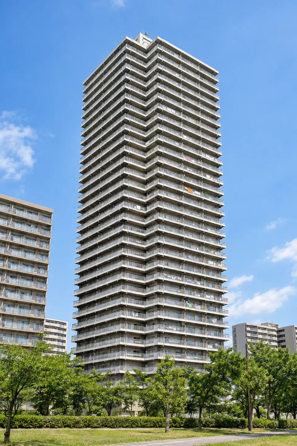Generated illustration (not the actual building) of KOSHA TOWER KOMATSUGAWA