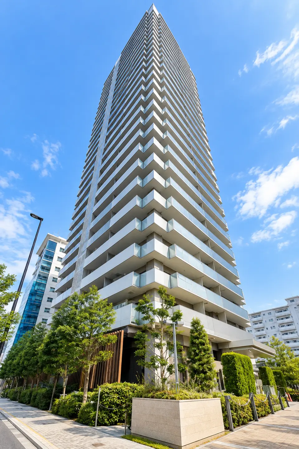 Generated illustration (not the actual building) of TERRACE TOYO CHO NEKUSU TOWER