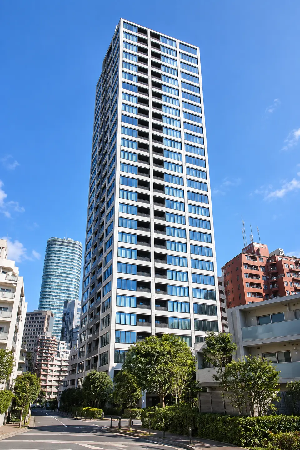 Generated illustration (not the actual building) of GRAND SUITO AZABUDAI HIRUTOPPU TOWER