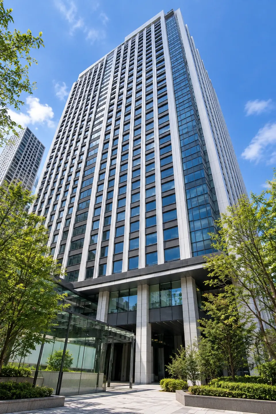 Generated illustration (not the actual building) of KAMIYACHO TORASUTO TOWER