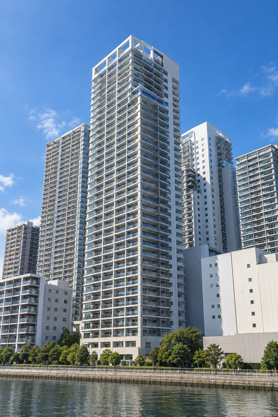 Generated illustration (not the actual building) of PARK TOWER SHIBAURA BAY WADO OSHANUINGU