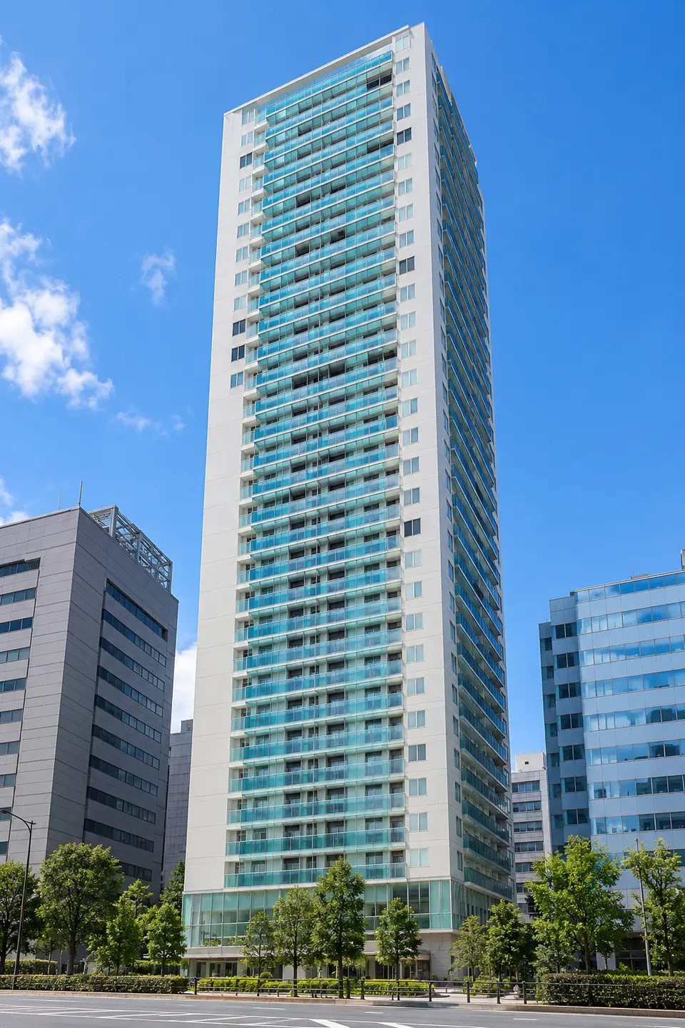 Generated illustration (not the actual building) of SHINAGAWA TOWER FEISU