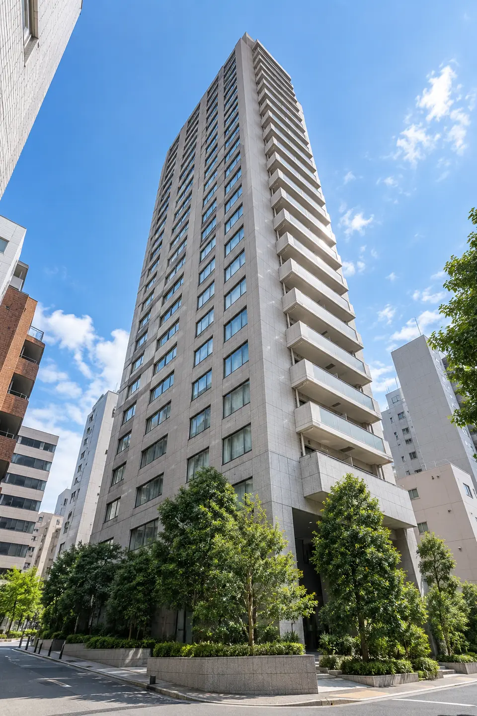 Generated illustration (not the actual building) of THE BERUGUREIBIA AZABU