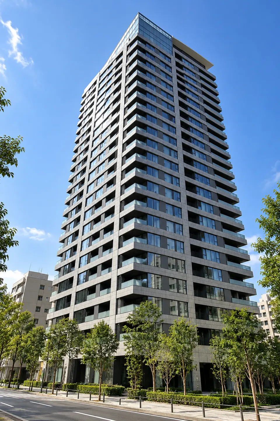 Generated illustration (not the actual building) of THE PARK HOUSE NISHIAZABU RESIDENCE
