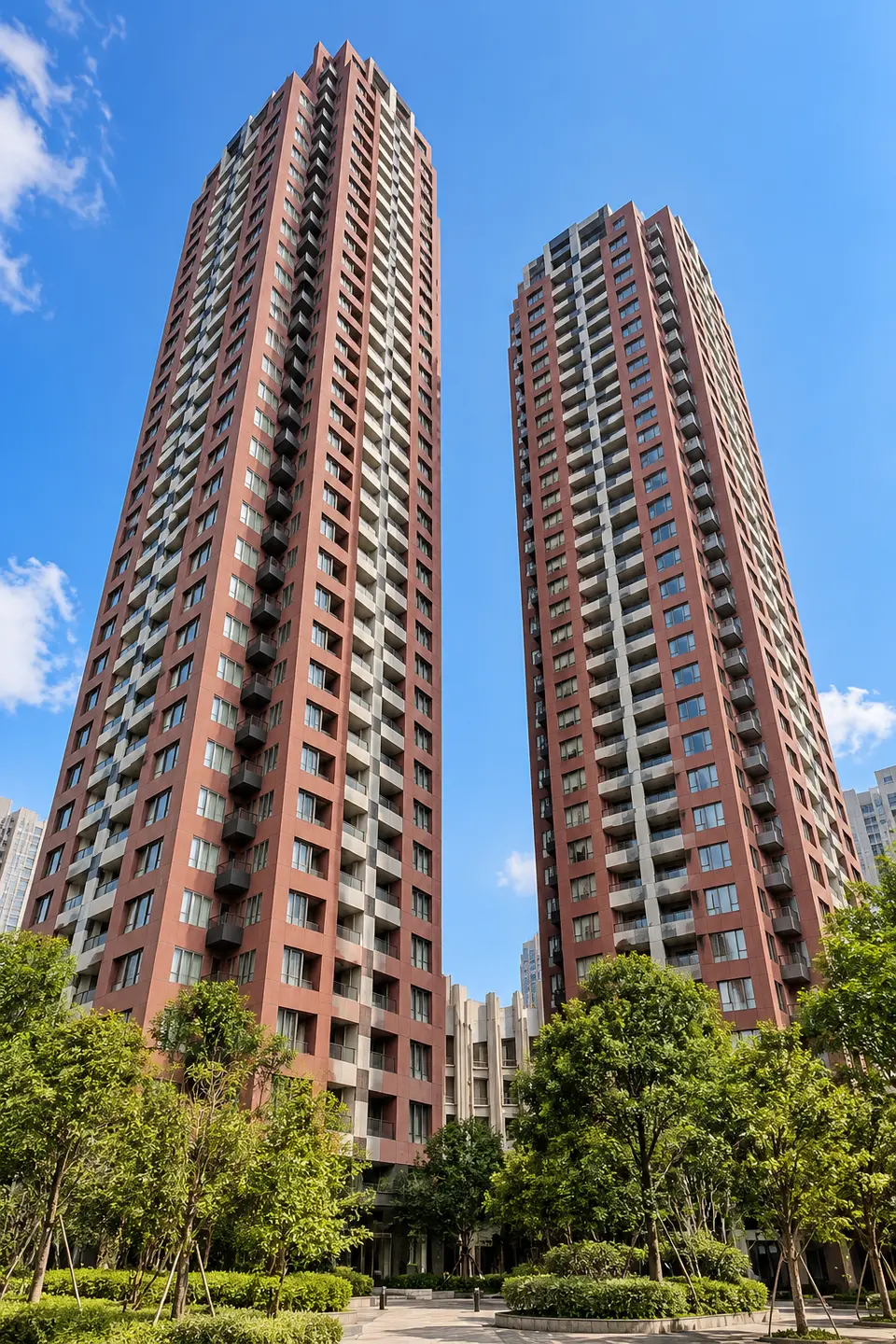 Generated illustration (not the actual building) of THE TOWERS DAIBA WEST