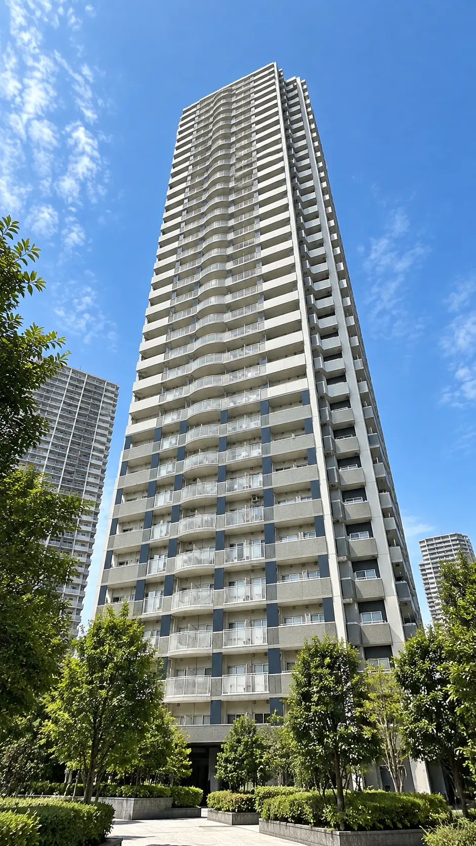 Generated illustration (not the actual building) of TOMIN TOWER DAIBAICHIBANGAI