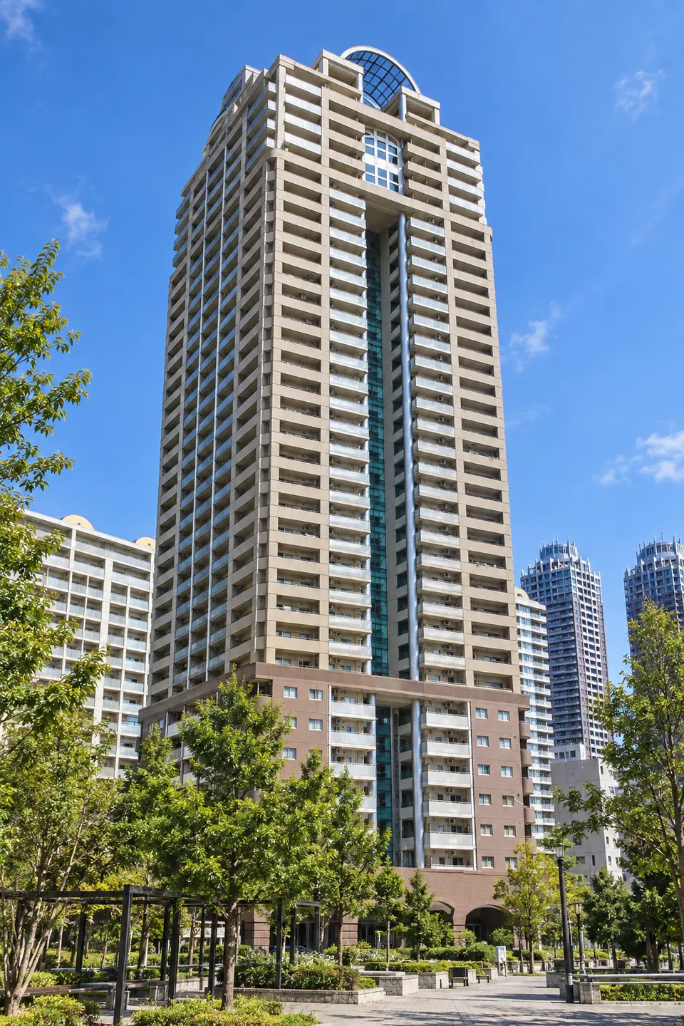 Generated illustration (not the actual building) of TOMIN TOWER DAIBASANBANGAI