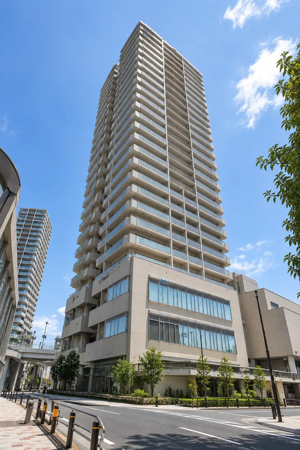 Generated illustration (not the actual building) of OIZUMIGAKUEN YUMERIA TOWER