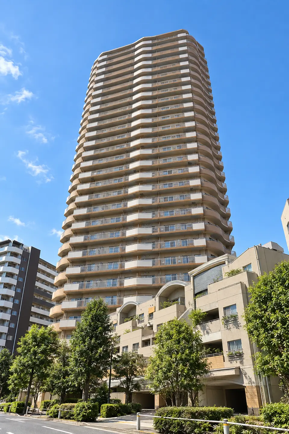Generated illustration (not the actual building) of TOMIN TOWER TAMAGAWANICHOME