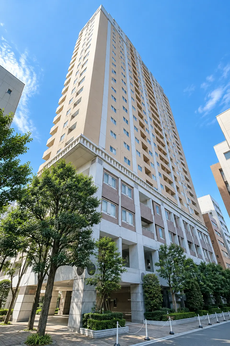 Generated illustration (not the actual building) of A CROSS MEGURO TOWER