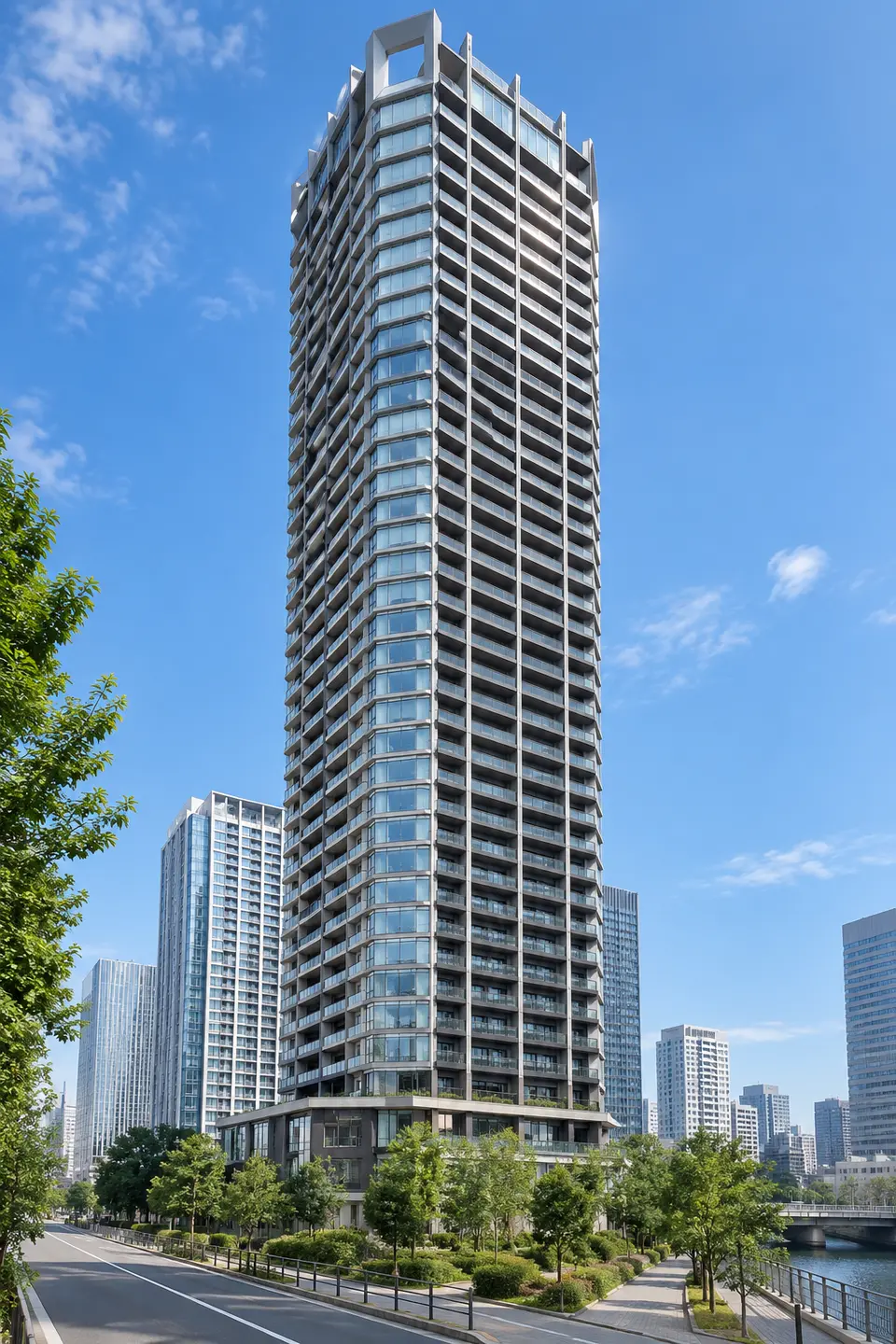 Generated illustration (not the actual building) of BRANZ TOWER OSAKI