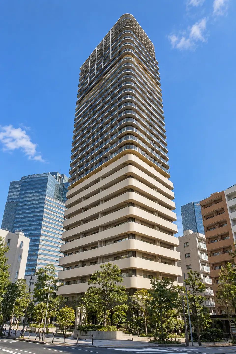Generated illustration (not the actual building) of BRILLIA TOWER OSAKI