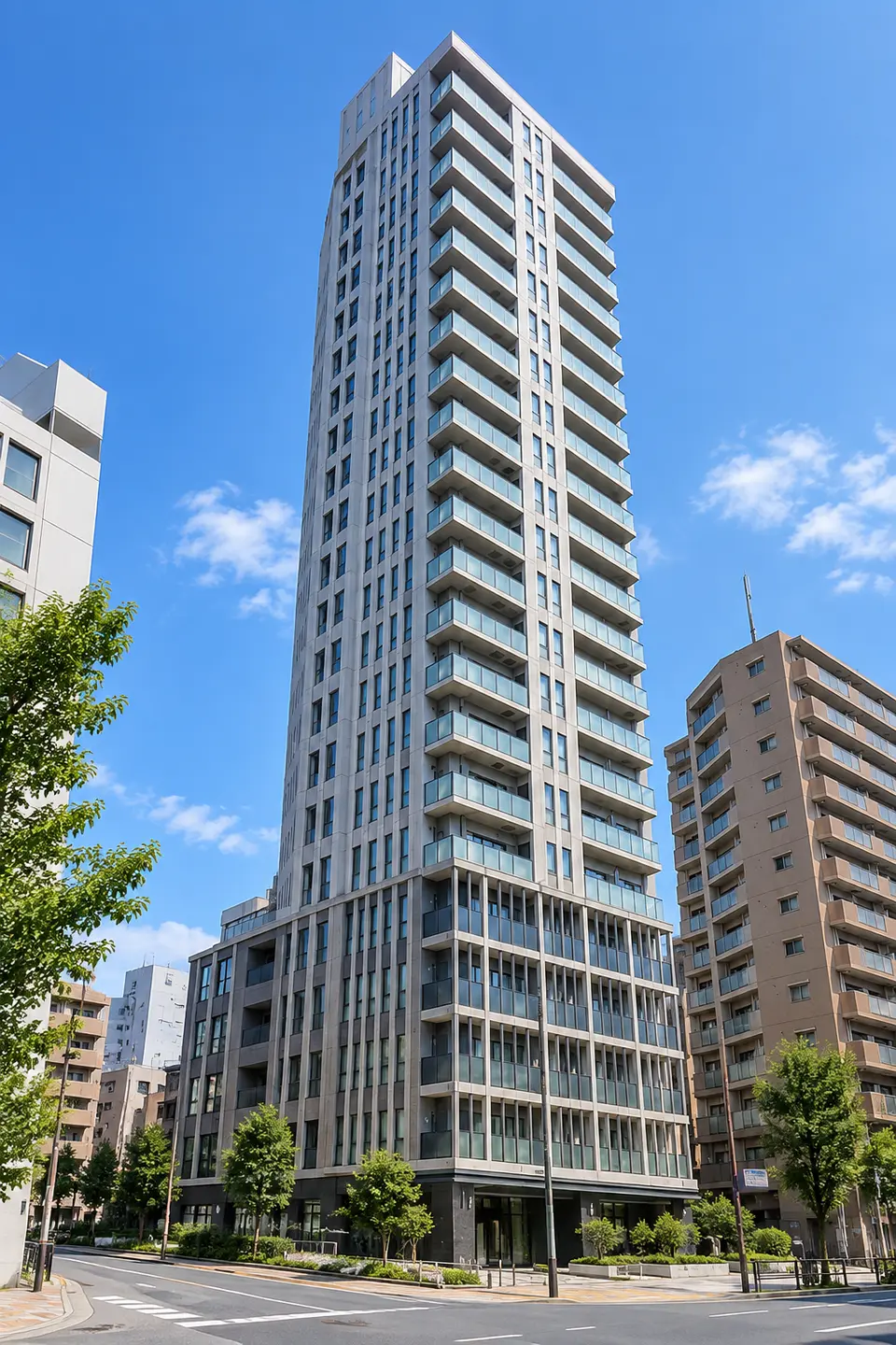 Generated illustration (not the actual building) of CREVIA TOWER IKEDAYAMA