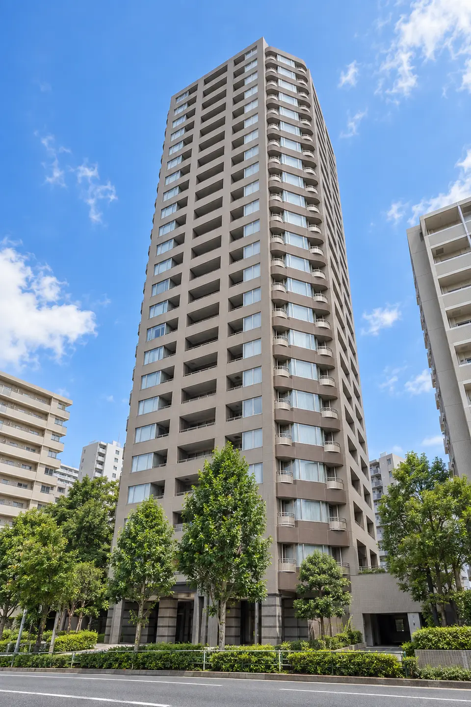 Generated illustration (not the actual building) of NISHIWASEDA CITY TOWER