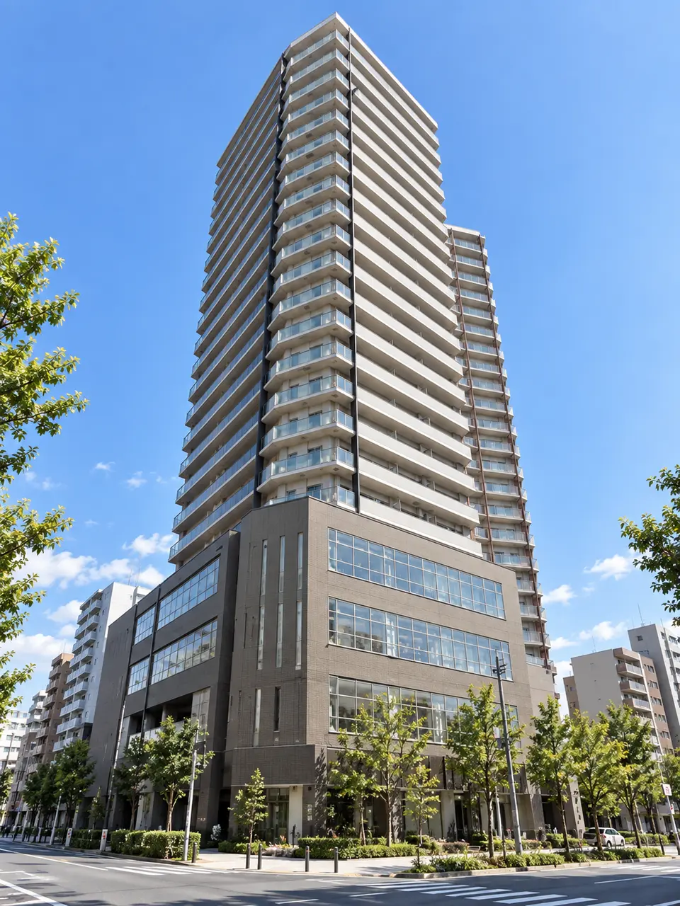 Generated illustration (not the actual building) of MAKU FRONT TOWER HIKIFUNE