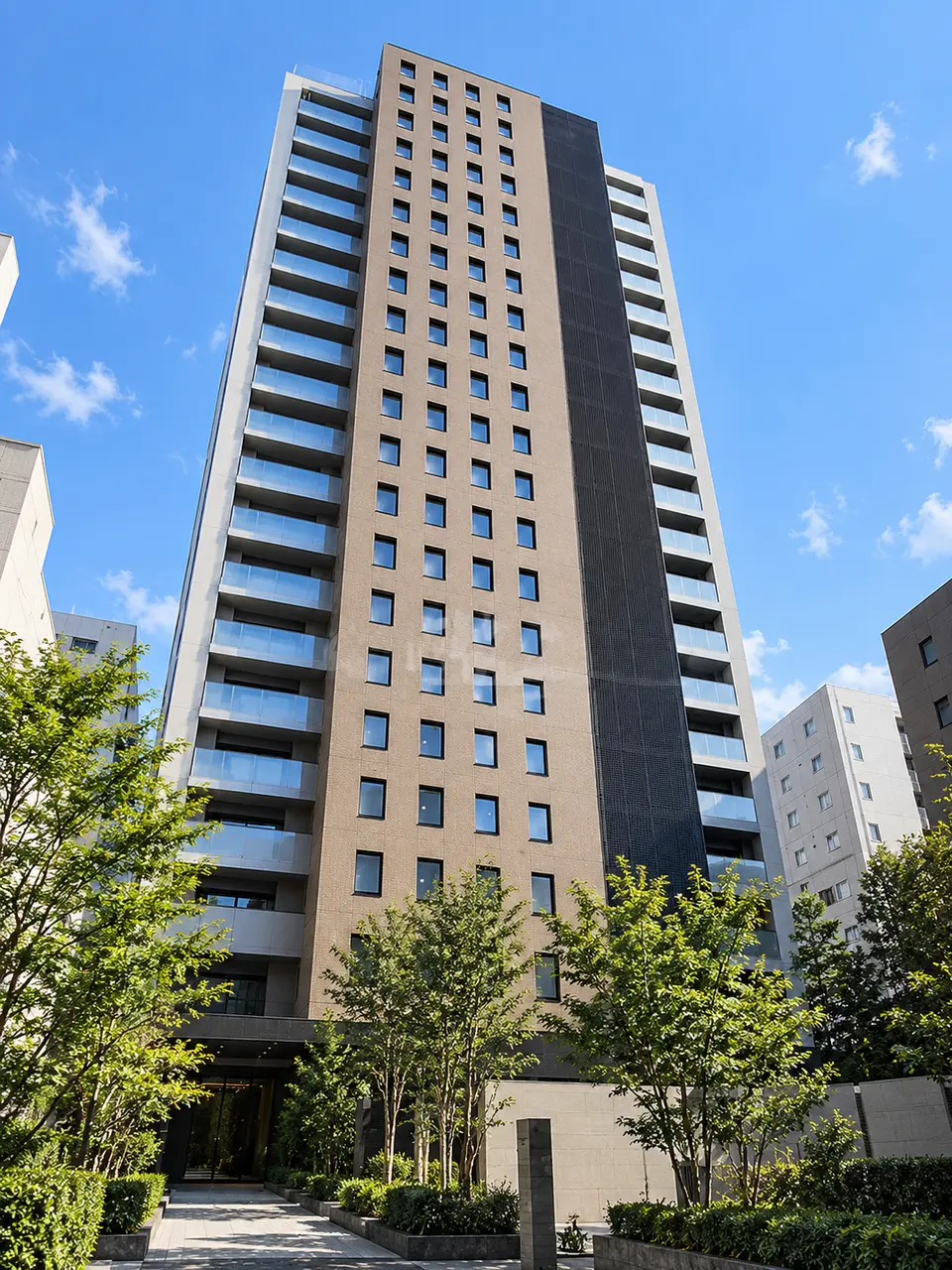 Generated illustration (not the actual building) of THE PARK HOUSE ASAKUSABASHI TOWER RESIDENCE