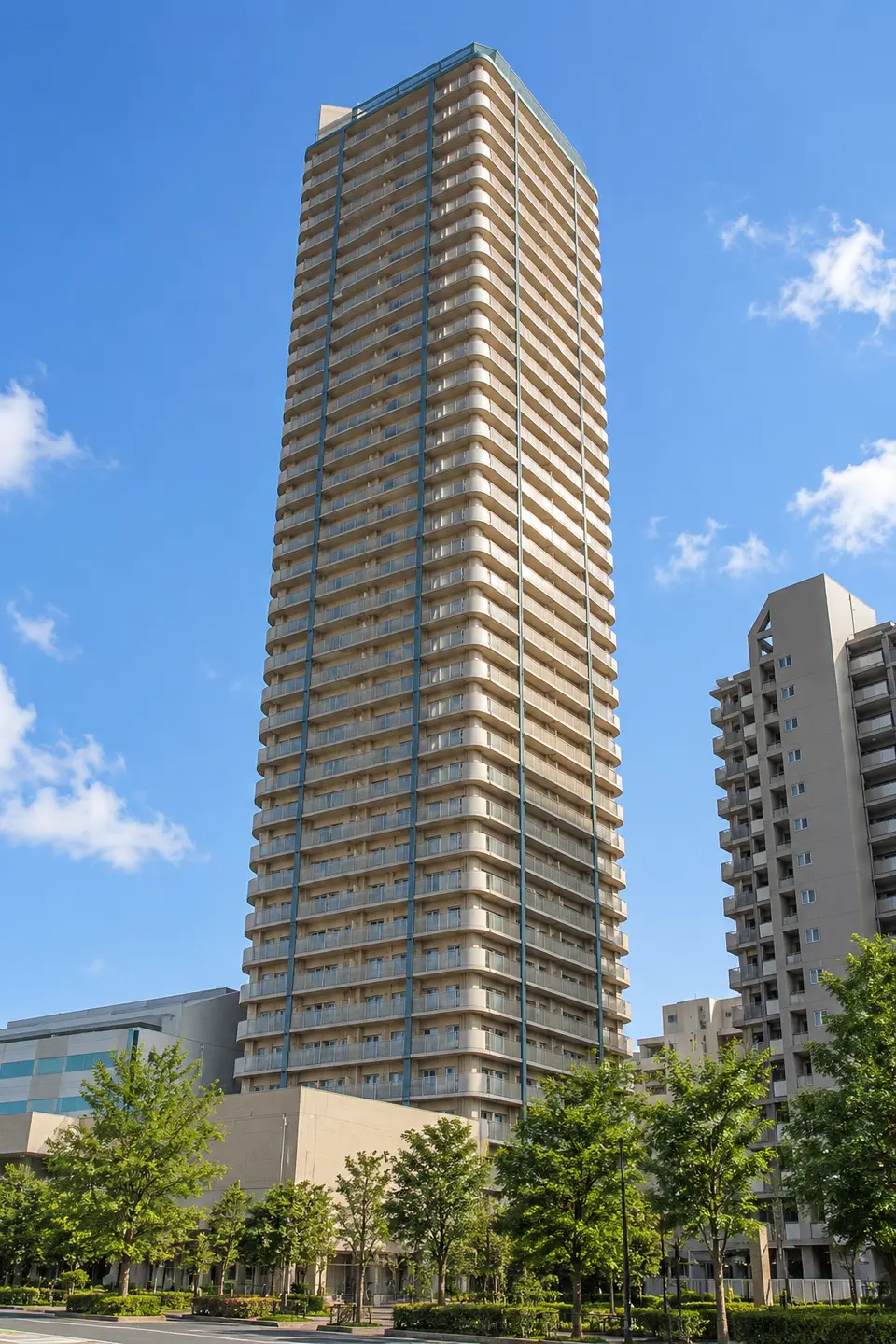 Generated illustration (not the actual building) of ORUTOYOKOHAMA VIEW TOWER