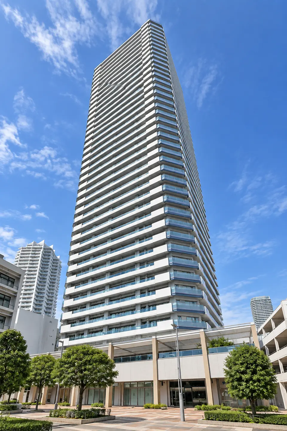 Generated illustration (not the actual building) of THE YOKOHAMA TOWERS TOWER WEST