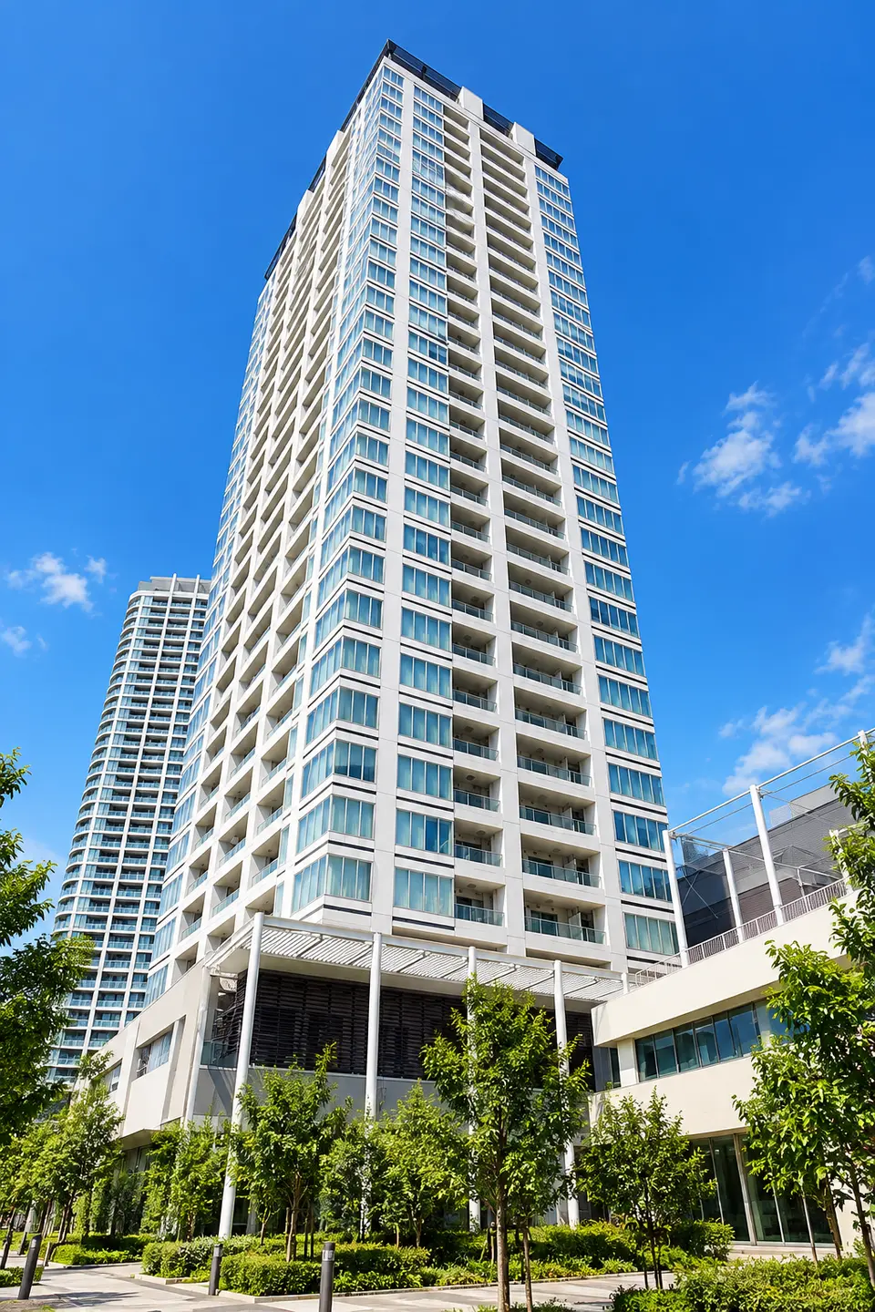 Generated illustration (not the actual building) of YOKOHAMAPOTO SIDE PLACE TOWER RESIDENCE