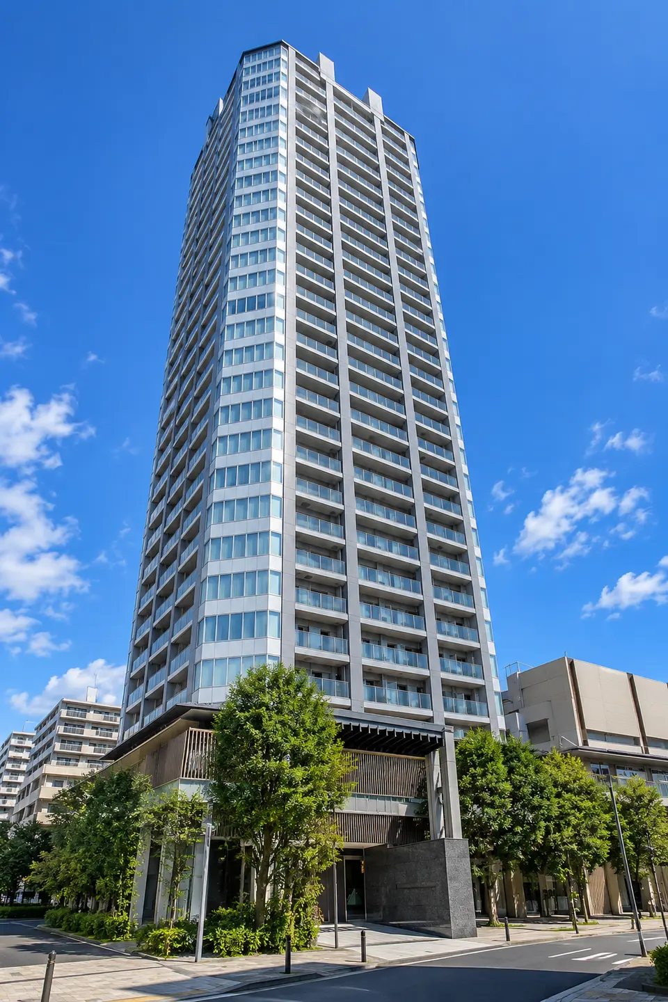 Generated illustration (not the actual building) of MAKUWAN TOWER NAGATSUTA