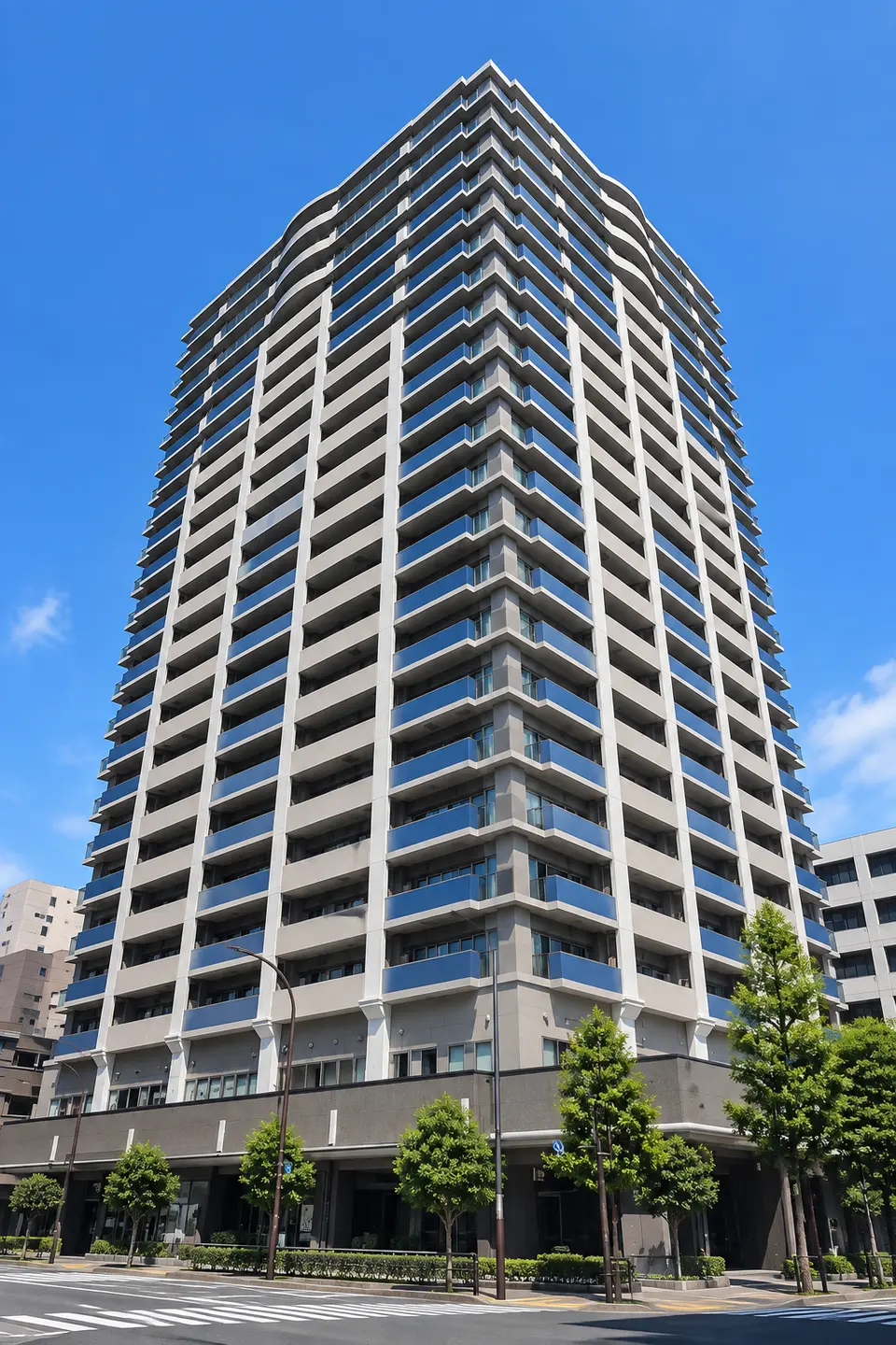 Generated illustration (not the actual building) of GLORIO TOWER YOKOHAMAMOTOMACHI