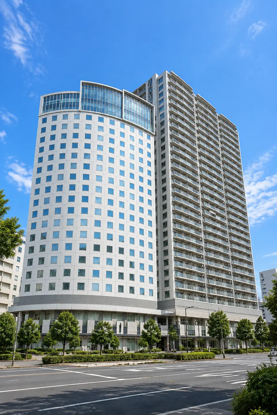 Generated illustration (not the actual building) of BLUE HARBOR TOWER MINATOMIRAI