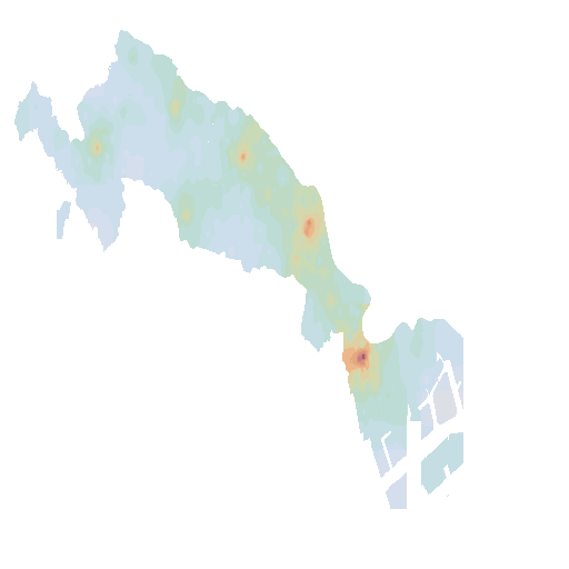 Map of 2026 officially assessed land prices in Kawasaki, shown by color