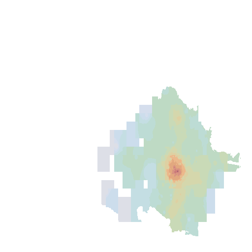 Map of 2026 officially assessed land prices in Sendai, shown by color